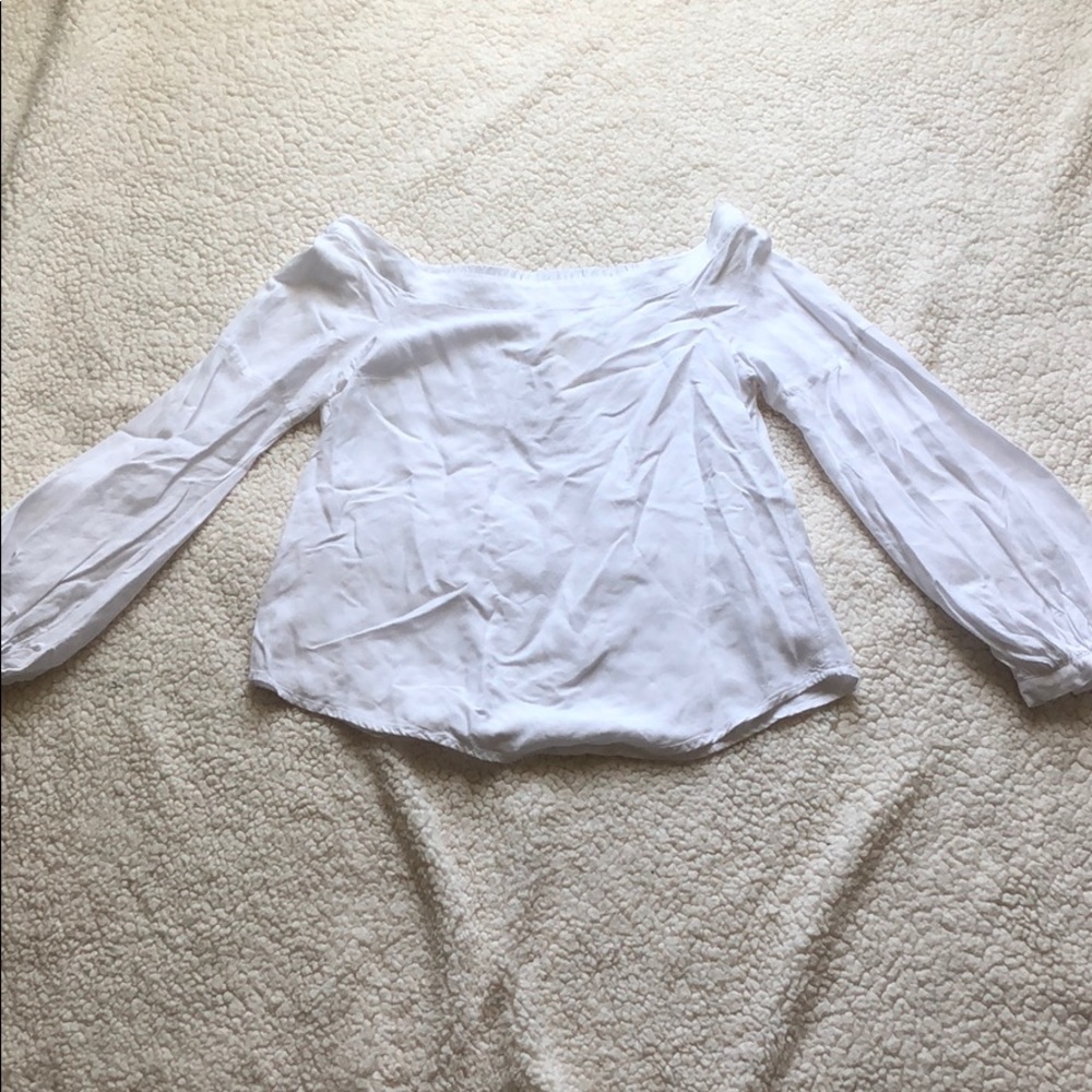 Off the shoulder white blouse